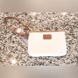 White Coach Leather Wristlet